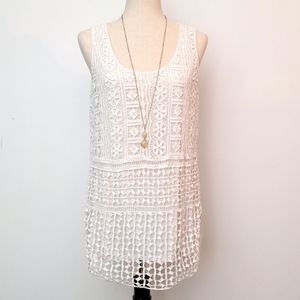 Lace Sleeveless Contemporary Top, Sz. Small Medium